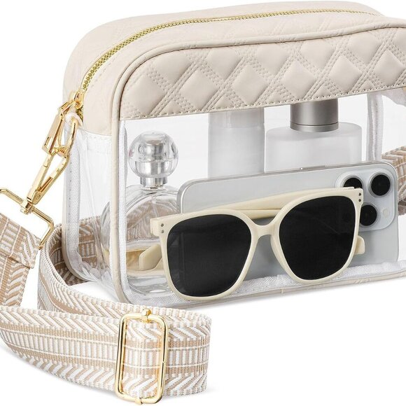 Waterproof Clear Crossbody Purse for Women - Perfect for Stadiums & Festivals - Picture 1 of 7